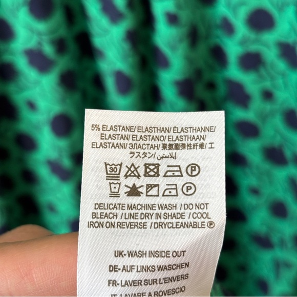 Boden green blue flower Evelyn Midi Dress 10 Long - Picture 9 of 11